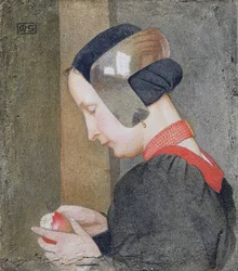 Portrait of a Lady Peeling an Apple